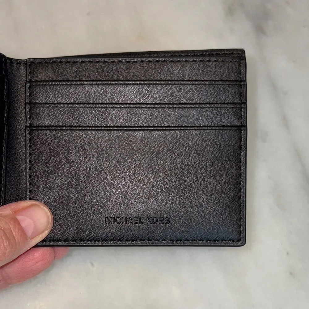 Michael Kors Wallet Leather Coated Canvas Signature Men's Slim Billfold Monogram